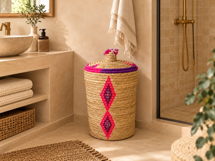 Paniers dans salle de bain