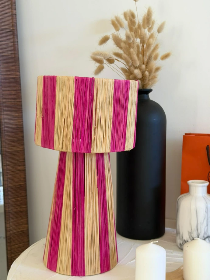 Diyara Artisanat Abat Jour Rose