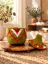 Diyara Artisanat Boites Berbères Vert, rose pale et rouge 4.webp