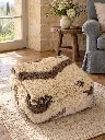 Diyara Artisanat Pouf en Laine sur Laine Écru et Taupe 2.webp