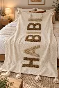 Diyara Artisanat Plaid écru HABIBI à lettres en relief 1.webp