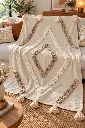 Diyara Artisanat Plaid écru à motifs géométriques en relief 4.webp