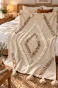 Diyara Artisanat Plaid écru à motifs géométriques en relief 1.webp