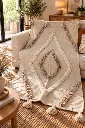 Diyara Artisanat Plaid écru à motifs géométriques en relief 2.webp
