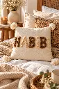 Diyara Artisanat Housse de coussin HABIBI en coton écru 4.webp