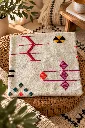 Diyara Artisanat Housse de coussin en coton écru à motifs berbères multicolores 2.webp