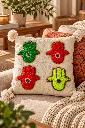 Diyara Artisanat Housse de coussin écrue à mains de Fatma colorées 2.webp