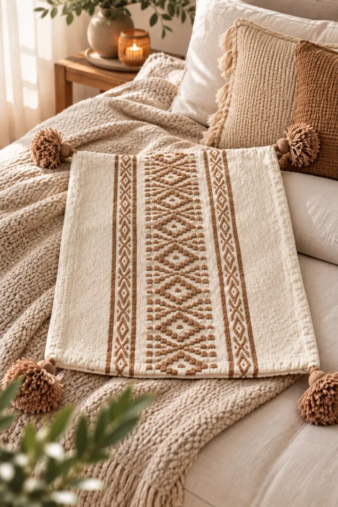 Diyara Artisanat Housse de coussin écrue à motifs berbères beige 3.webp