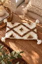 Diyara Artisanat Housse de coussin berbère tuftée marron et beige 1.webp