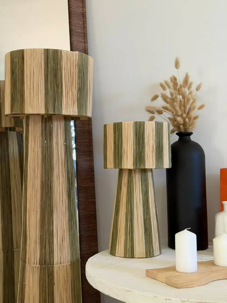 Diyara Artisanat Abat Jour Moyen Modèle Kaki.webp