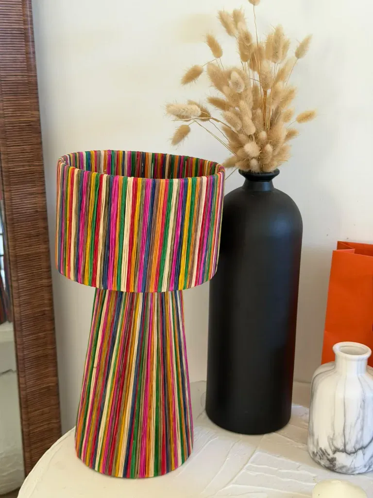 Diyara Artisanat Abat Jour Moyen Modèle Multicolore.webp
