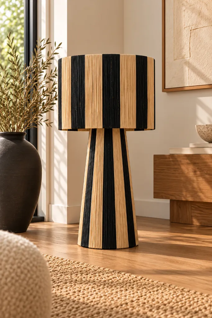 Diyara Artisanat Abat Jour Grand Modèle Noir 1.webp