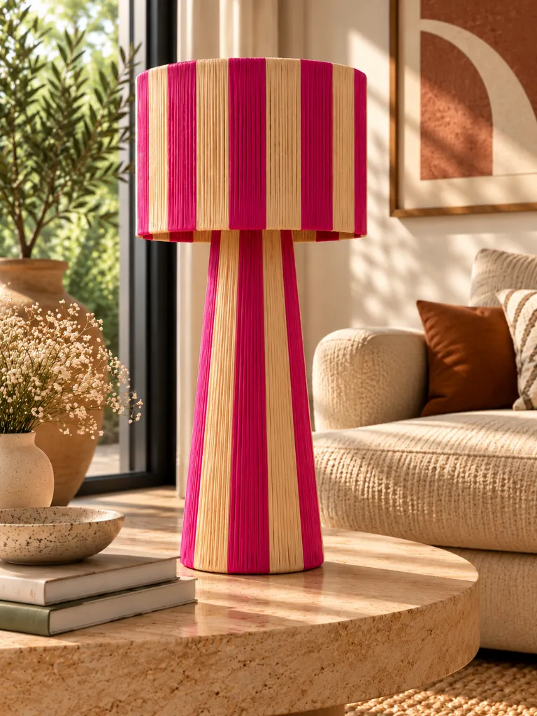 Diyara Artisanat Abat Jour Rose Grand Modèle.webp