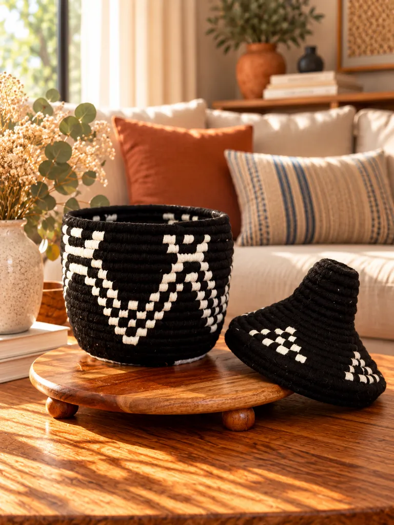 Diyara Artisanat Boites Berbères Noir et Blanc 1.webp
