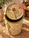 Diyara Artisanat Grand Panier Tressé avec Couvercle - AZIZA 1.webp