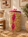 Diyara Artisanat Grand Panier Tressé avec Couvercle - DUNE 3.webp