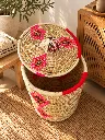 Diyara Artisanat Grand Panier Tressé avec Couvercle - LALLA 1.webp