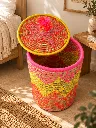 Diyara Artisanat Grand Panier Tressé avec Couvercle - NOURA 1.webp