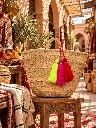 Diyara Artisanat Paniers en Raphia avec 3 pompoms 1.webp