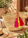 Diyara Artisanat Paniers en Raphia avec 3 pompoms 2.webp