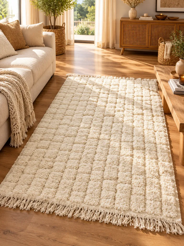 Diyara Artisanat Tapis Berbère Écru - KHEMIS 1.webp