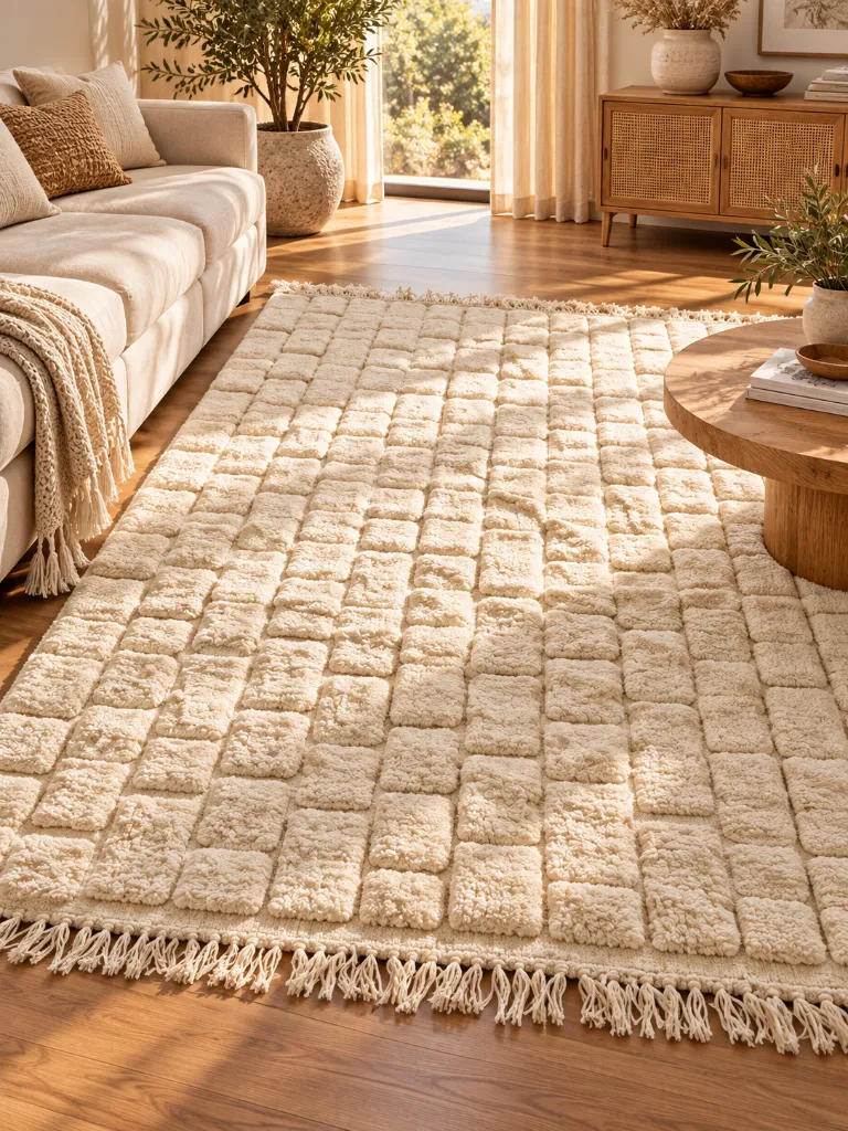 Diyara Artisanat Tapis Berbère Écru - KHEMIS 2.webp