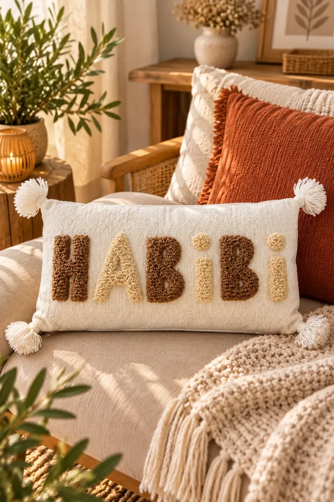 Housse de Coussin HABIBI Tuftée Beige
