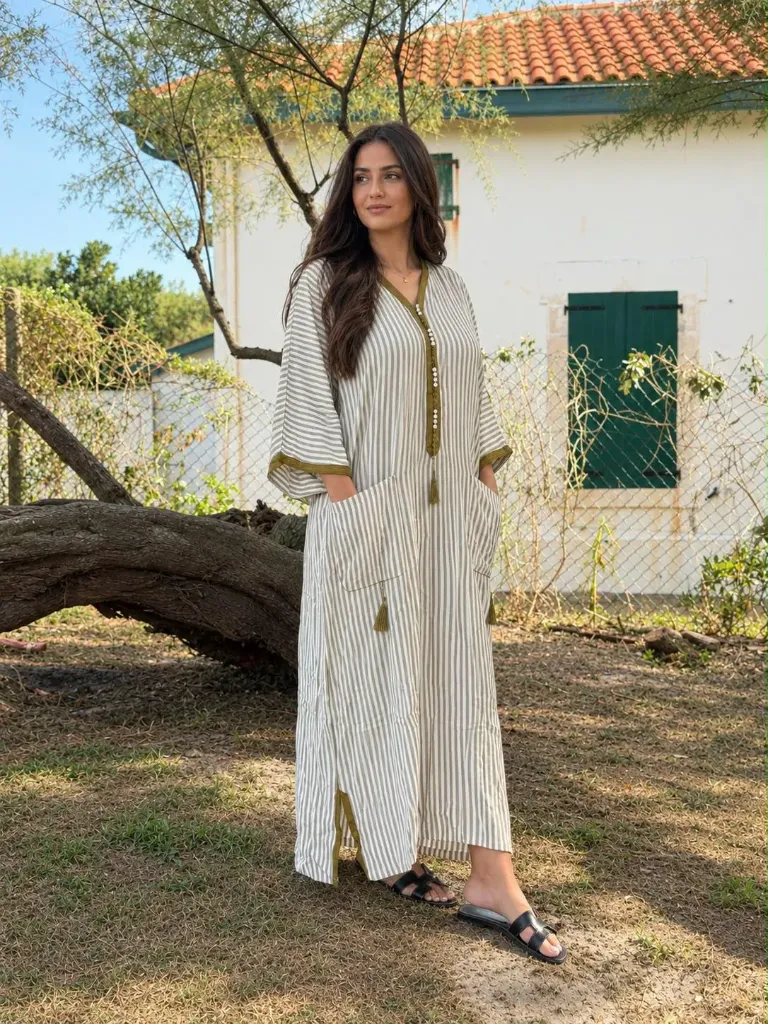 Jellaba Inès Kaki Olive