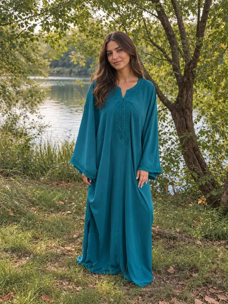 Jellaba Liyana Bleu Saphir