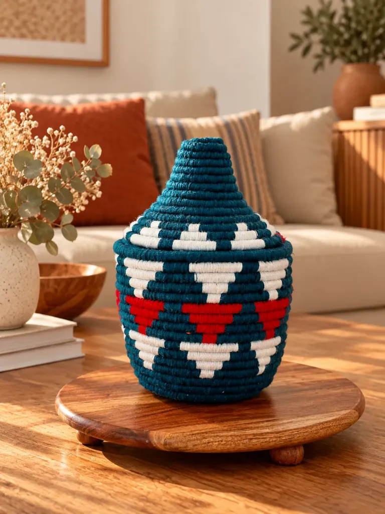 Boîtes Berbère - Bleu, blanc et rouge
