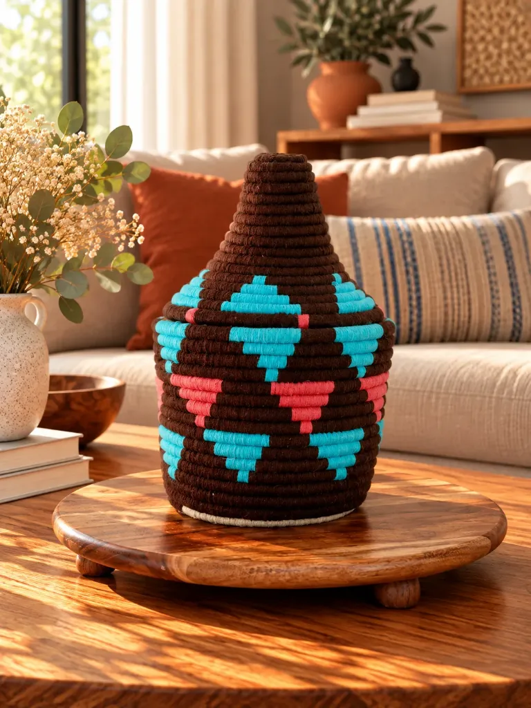 Boîtes Berbère - Marron, bleu et rose