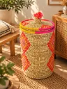 Grand panier tressé avec couvercle - TIFAWT