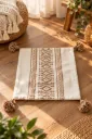 Housse de Coussin Écrue à Motifs Berbères Beige